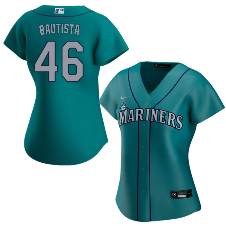Nike Women #46 Gerson Bautista Seattle Mariners Baseball Jerseys Sale-Aqua